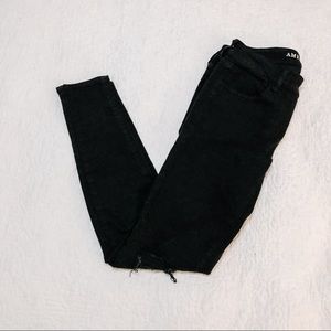 distressed black american eagle jeans